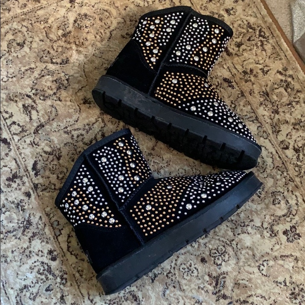 Dolls Kill black fuzzy boots